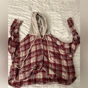 American Eagle crop flannel